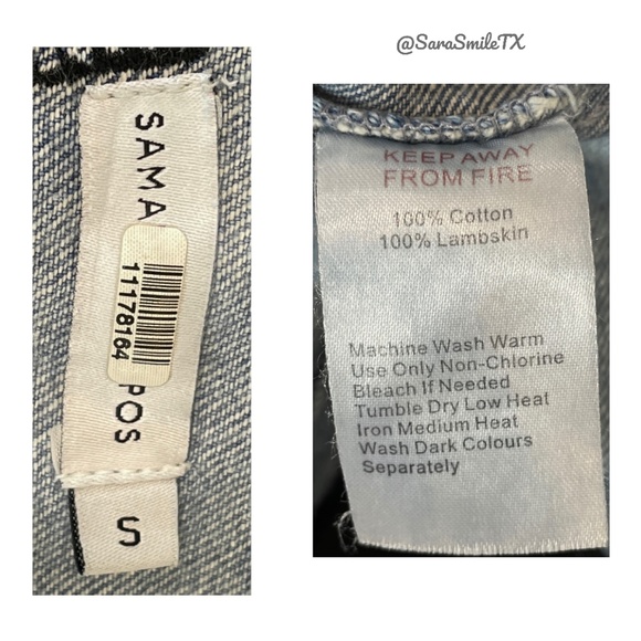 SAMANTHA SIPOS - Good Vibes Only - Embroidered Butterfly Denim & Leather Jacket - Picture 16 of 16